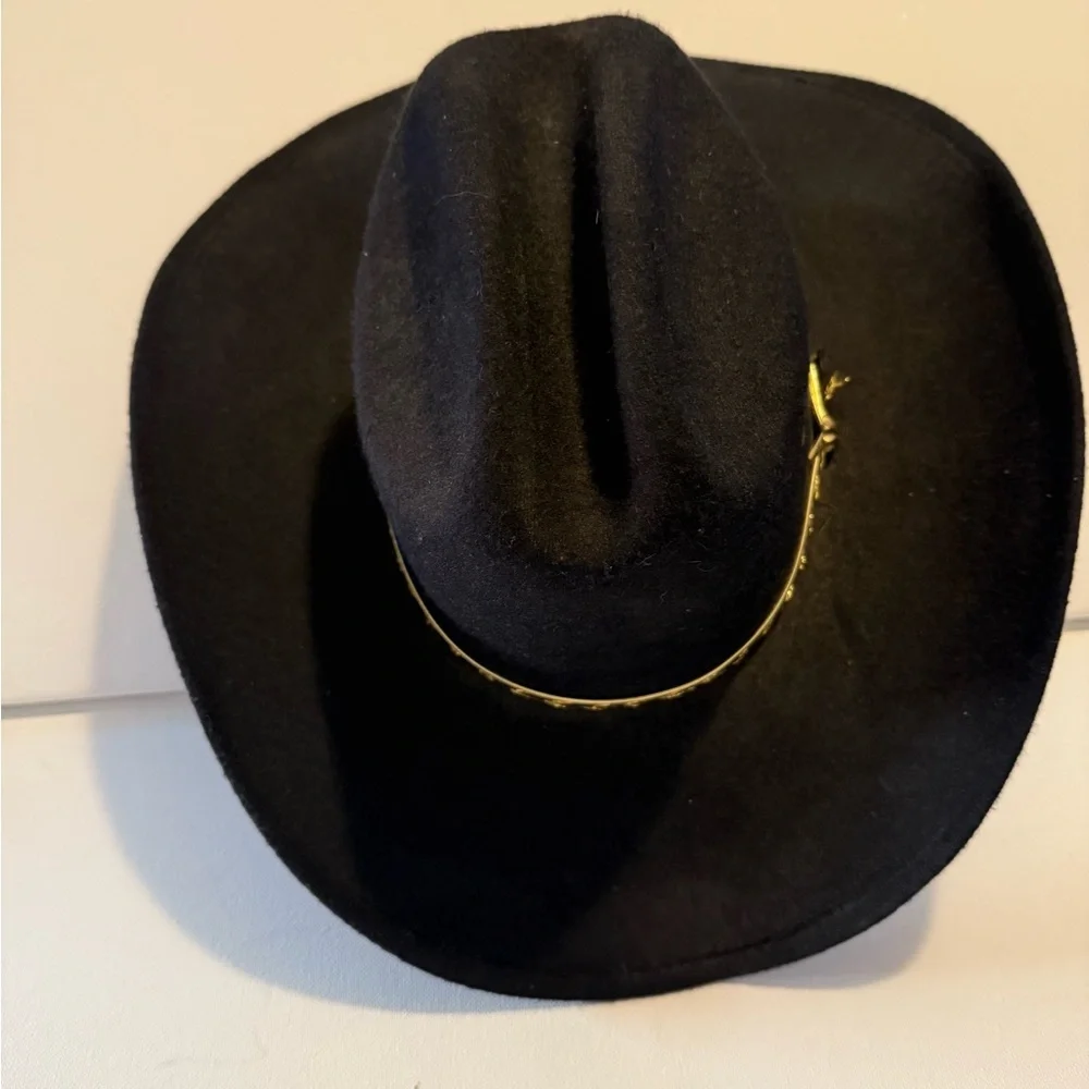 Western‎ Express Black Felt Cowboy Hat Size 6 3/4 Mens Made in Mexico